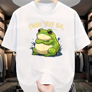 Men's Cotton Short Sleeve T-Shirt Toad You So Cute Frog Cartoon Graphic Crew Neck Tee